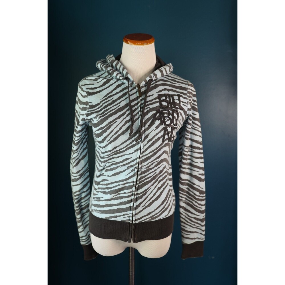 Vintage Y2K Reversible Billabong Zebra Spell Out Jacket Surf Skate Mall Goth S